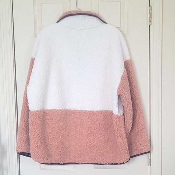 Lou & Grey Colorblock Cozy Up Sherpa Zip Jacket Size XL - Picture 5 of 9